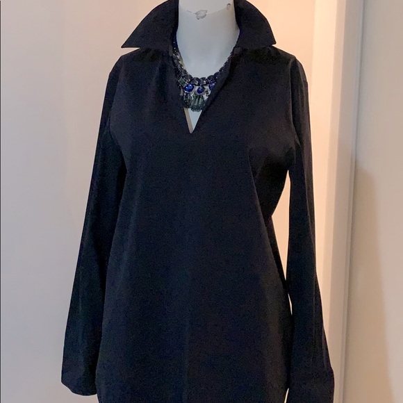 Lafayette 148 New York Tops - Lafayette 148 “New York”- Navy blouse